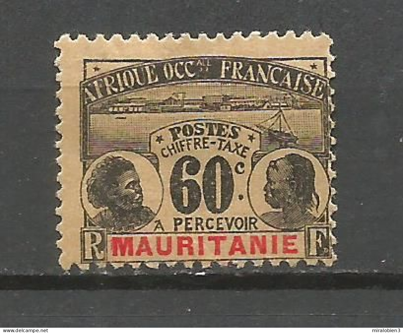 MAURITANIA COLONIA FRANCESA TAXE IMPUESTOS YVERT NUM. 15 * NUEVO CON FIJASELLOS - Unused Stamps