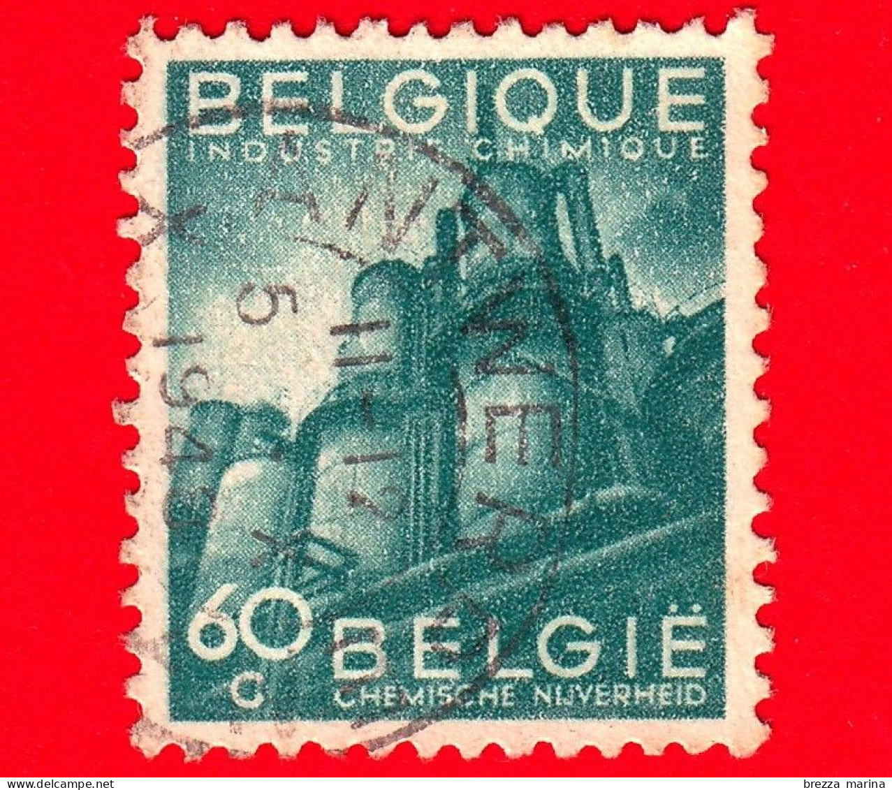 BELGIO - Usato - 1948 - Promozione Delle Esportazioni - Fabbrica Di Prodotti Chimici - 60 - Oblitérés