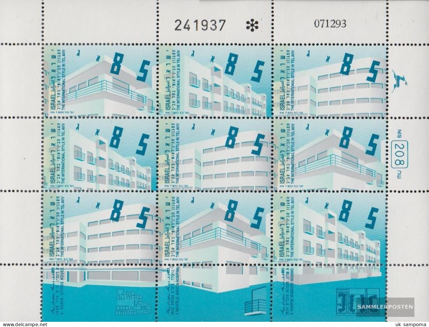 Israel 1295-1297 Sheetlet With Tab (complete Issue) Unmounted Mint / Never Hinged 1994 Architecture - Ongebruikt (met Tabs)