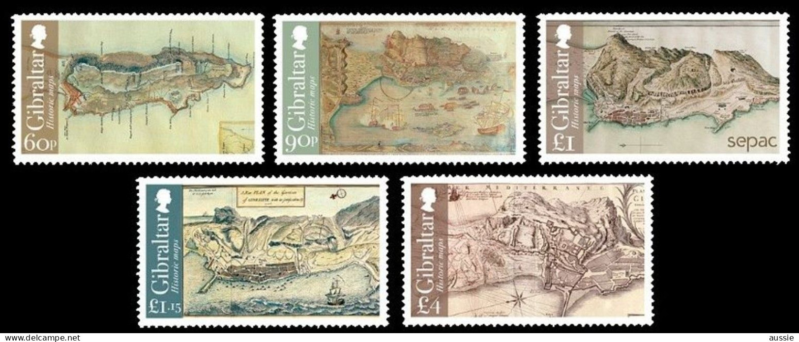 Gibraltar 2021 Yvertn° 2022-2026 Micheln° 2021-2025 *** MNH SEPAC Historic Maps ,Cartes Historiques Landkaarten - Gibraltar