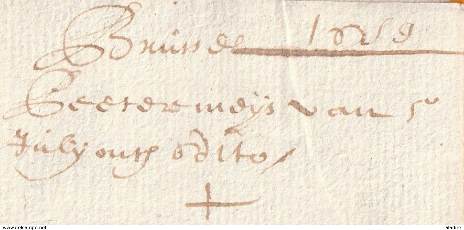 1659 - Règne De Philippe IV Le Grand - Lettre De BRUXELLES - Fermeture Fer De Lance - 1621-1713 (Spanische Niederlande)