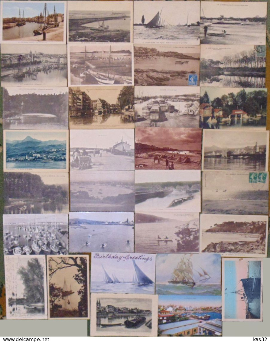 France CPA, Early Old Postcards, Boat Ship Bateau Coasts  - Lot 31 - Colecciones Y Lotes
