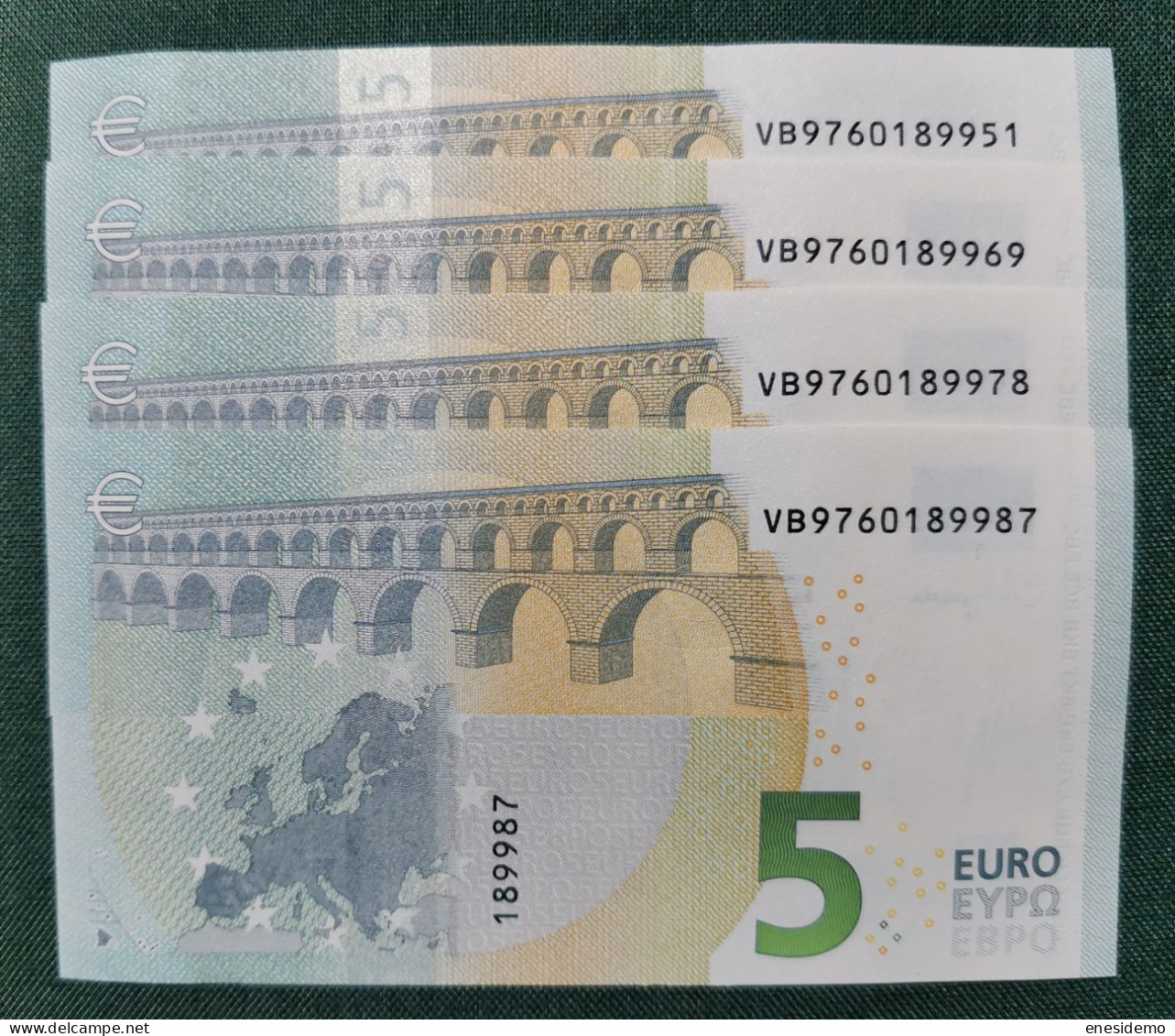 5 EURO SPAIN 2013 LAGARDE V014D4 VB SC FDS FOUR CORRELATIVES UNCIRCULATED PERFECT - 5 Euro