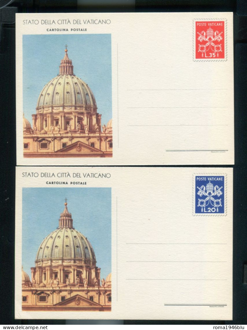 VATICANO STATO DELLA CITTA' DEL VATICANO 2 CARTOLINE POSTALI L. 20  L.35 NON VIAGGIATE - Postal Stationeries