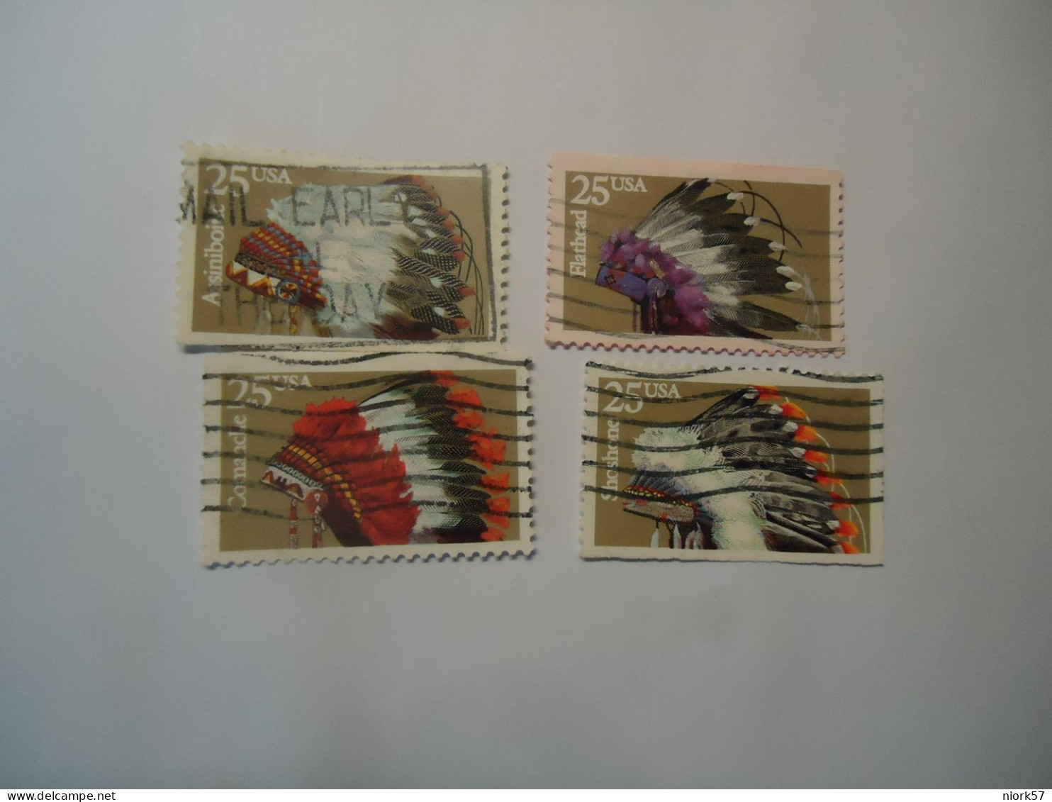UNITED STATES USED  4  STAMPS  BIRD BIRDS INDIANS - Patos