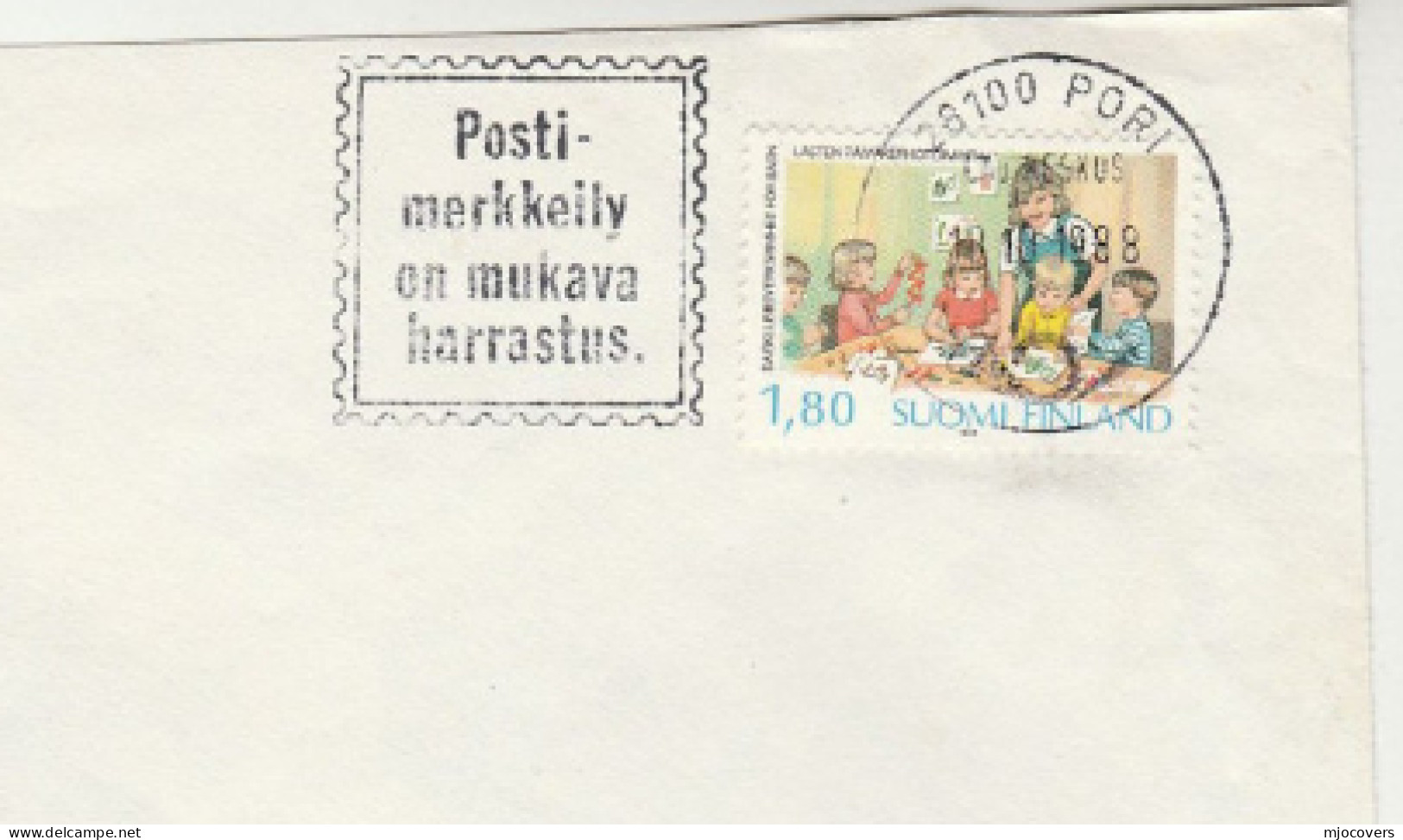 1988 COVER Pori 'STAMP COLLECTING Is A NICE HOBBY' Slogan Finland Philately Children - Brieven En Documenten