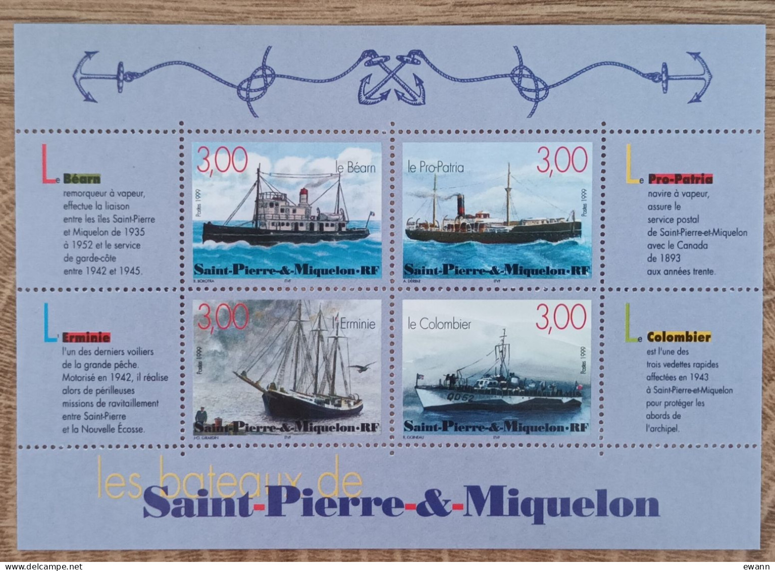 Saint Pierre Et Miquelon - YT BF N°7 - Les Bateaux - 1992 - Neuf - Blocs-feuillets