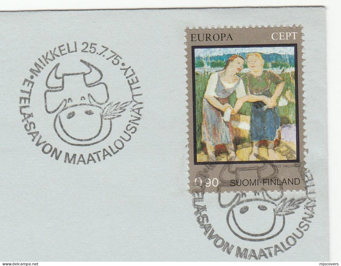 COW Finland EVENT Cover 1975  Art Stamps Cattle Cows - Koeien