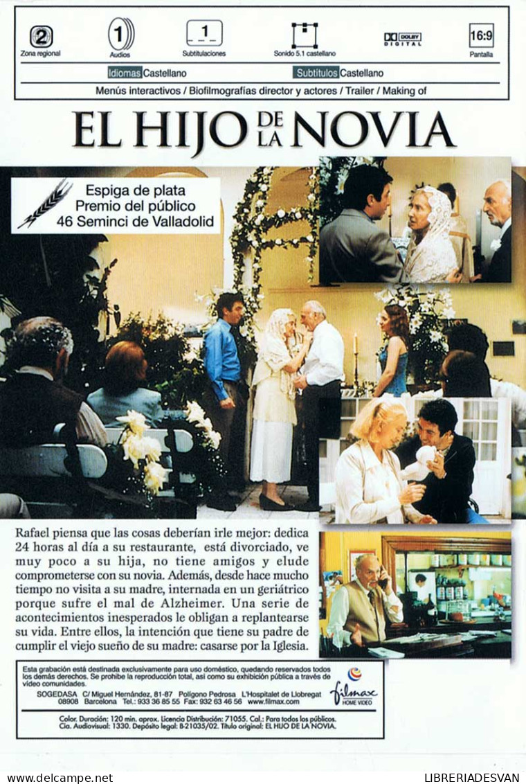 El Hijo De La Novia. DVD - Autres & Non Classés