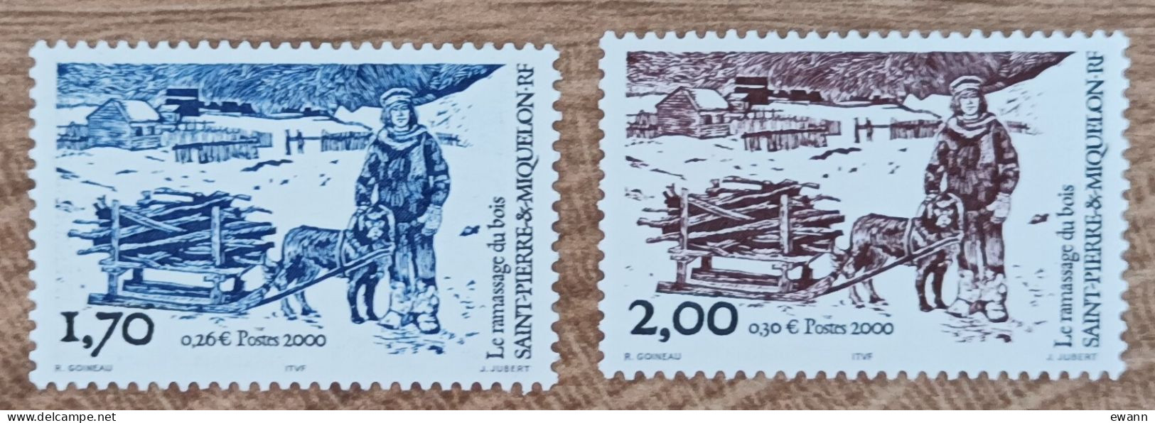 Saint Pierre Et Miquelon - YT N°711, 712 - Le Ramassage Du Bois - 2000 - Neuf - Unused Stamps