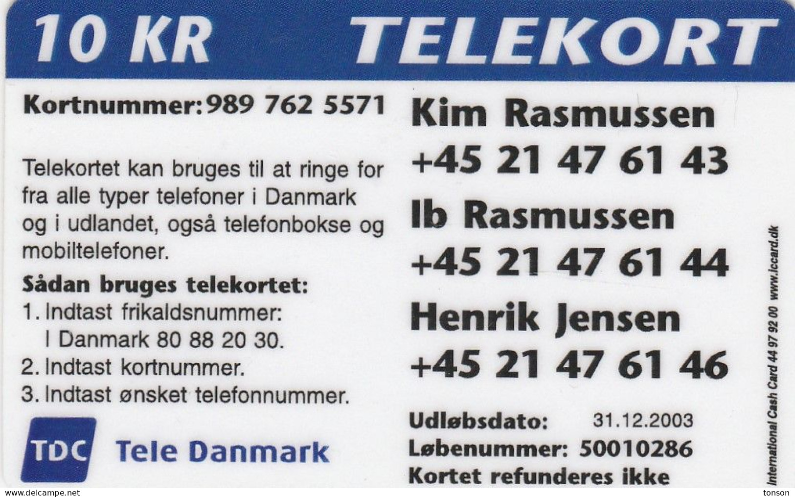 Denmark, CP 055, Dan-Team, Only 500 Issued, 2 Scans.. - Dänemark