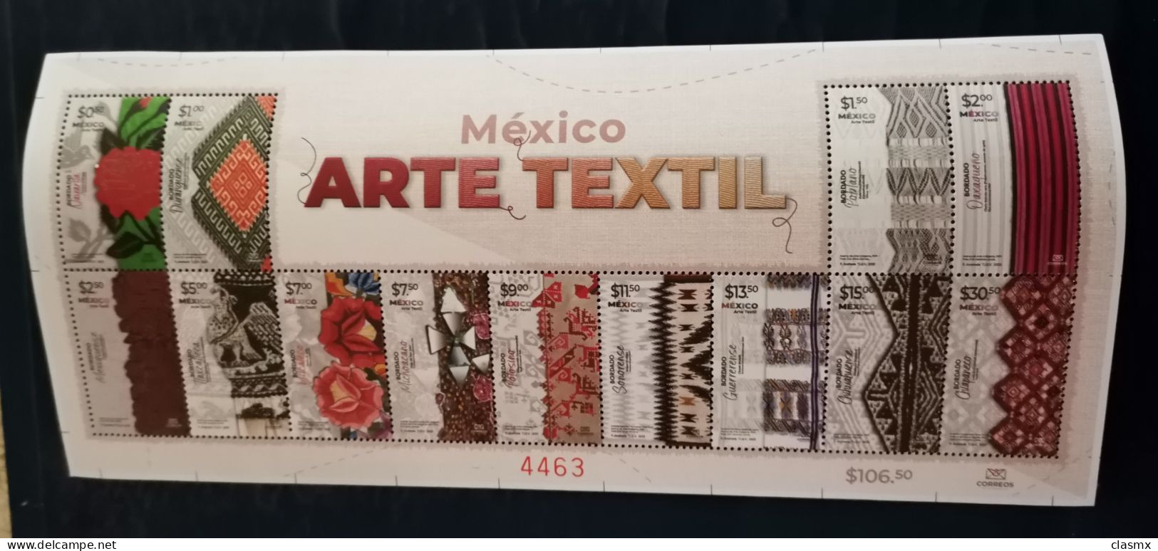 2023 Arte Textil New Definitive Series MNH Souvenir Sheet Sewing Artcraft - Mexico