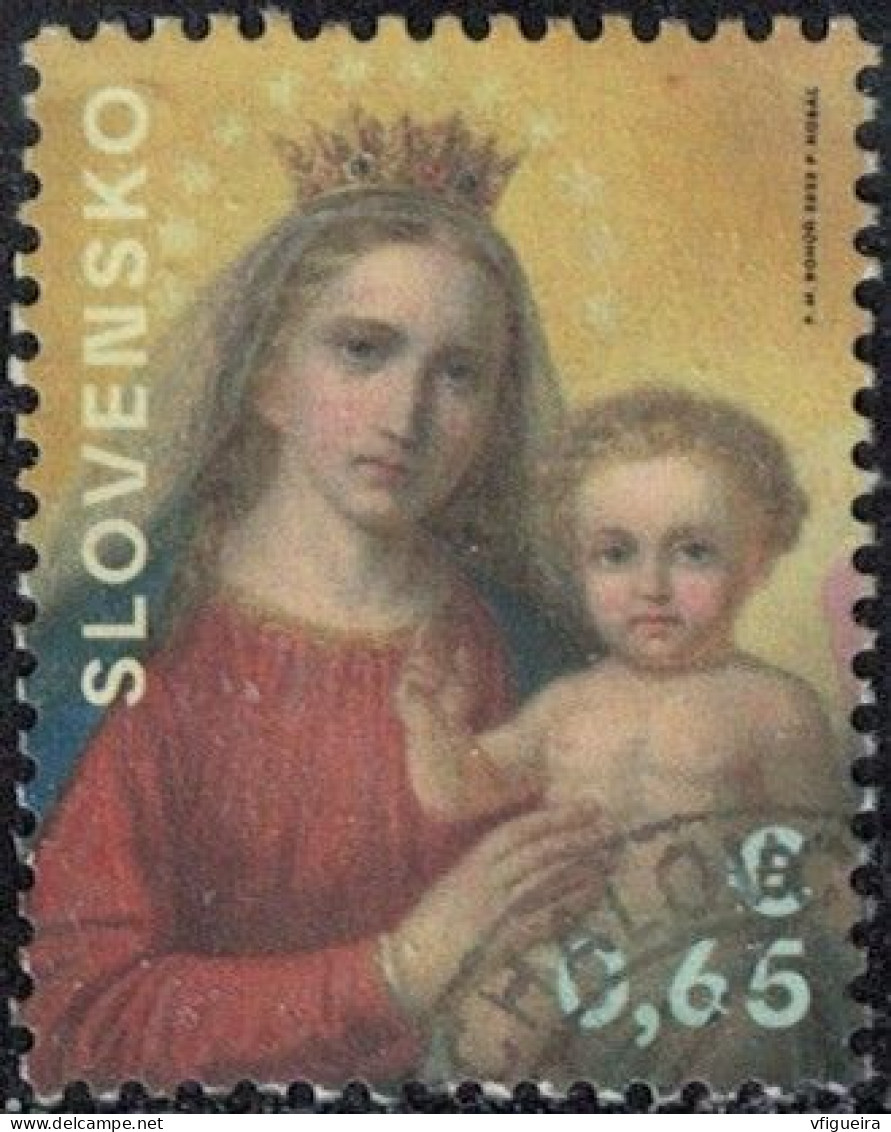 Slovaquie 2022 Oblitéré Used Peinture La Vierge Et L'Enfant Peter Michal Bohun Y&T SK 866 SU - Used Stamps