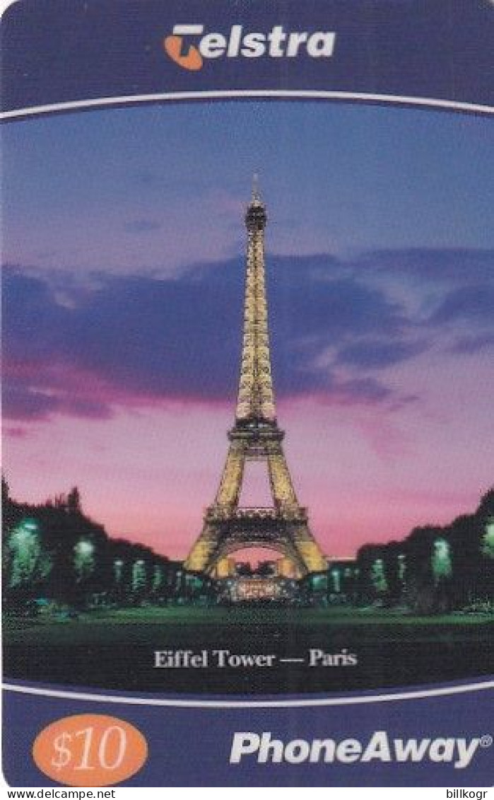 AUSTRALIA - The Eiffel Tower/Paris, Telstra Prepaid Card $10, Exp.date 02/01, Used - Australie