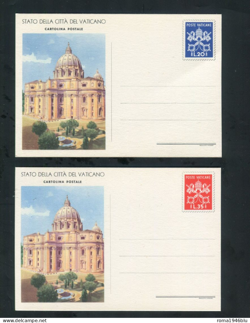 VATICANO STATO DELLA CITTA' DEL VATICANO 2 CARTOLINE POSTALI L. 20  L.35 NON VIAGGIATE - Enteros Postales