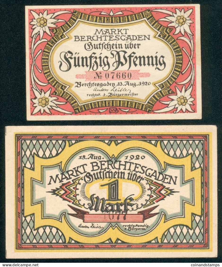 Notgeld Lot 3 Scheine Berchtesgarden, Leobschütz 1920, 1922 - Autres & Non Classés