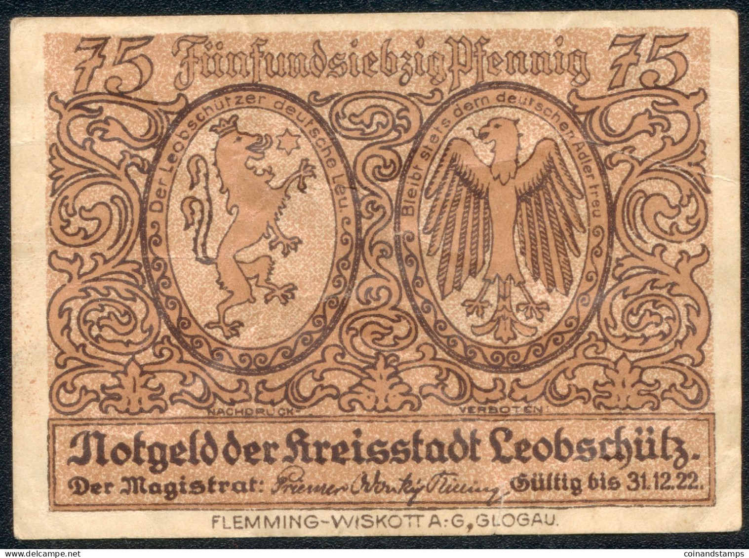 Notgeld Lot 3 Scheine Berchtesgarden, Leobschütz 1920, 1922 - Autres & Non Classés