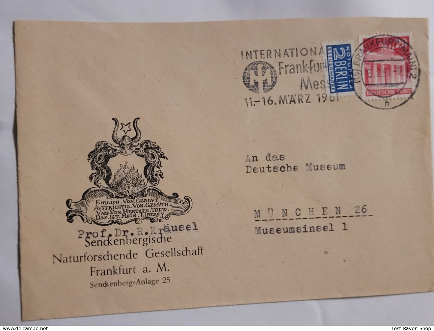 Stempel Internationale Frankfurter Messe 1951 - Enveloppes - Oblitérées