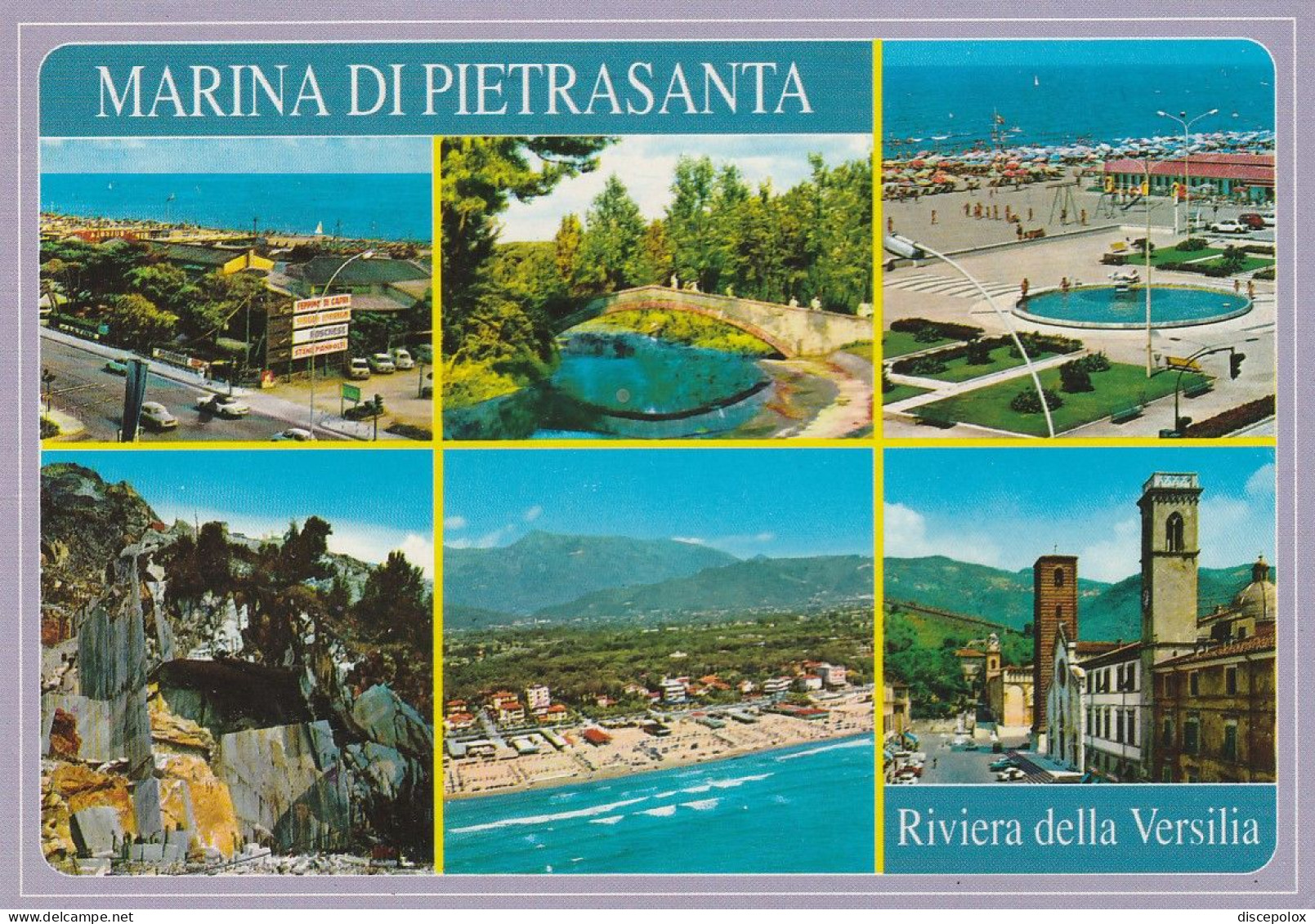 U5554 Marina Di Pietrasanta (Lucca) - Panorama Vedute Multipla - Storia Postale - 0,41 Euro Moneta Unica Europea 2002 - 2001-10: Storia Postale