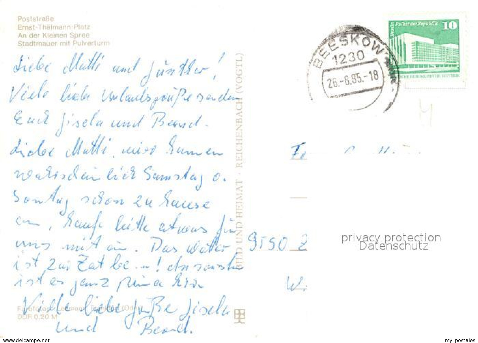 73061791 Beeskow Poststrasse Ernst Thaelmann Platz Kleine Spree Stadtmauer Pulve - Beeskow