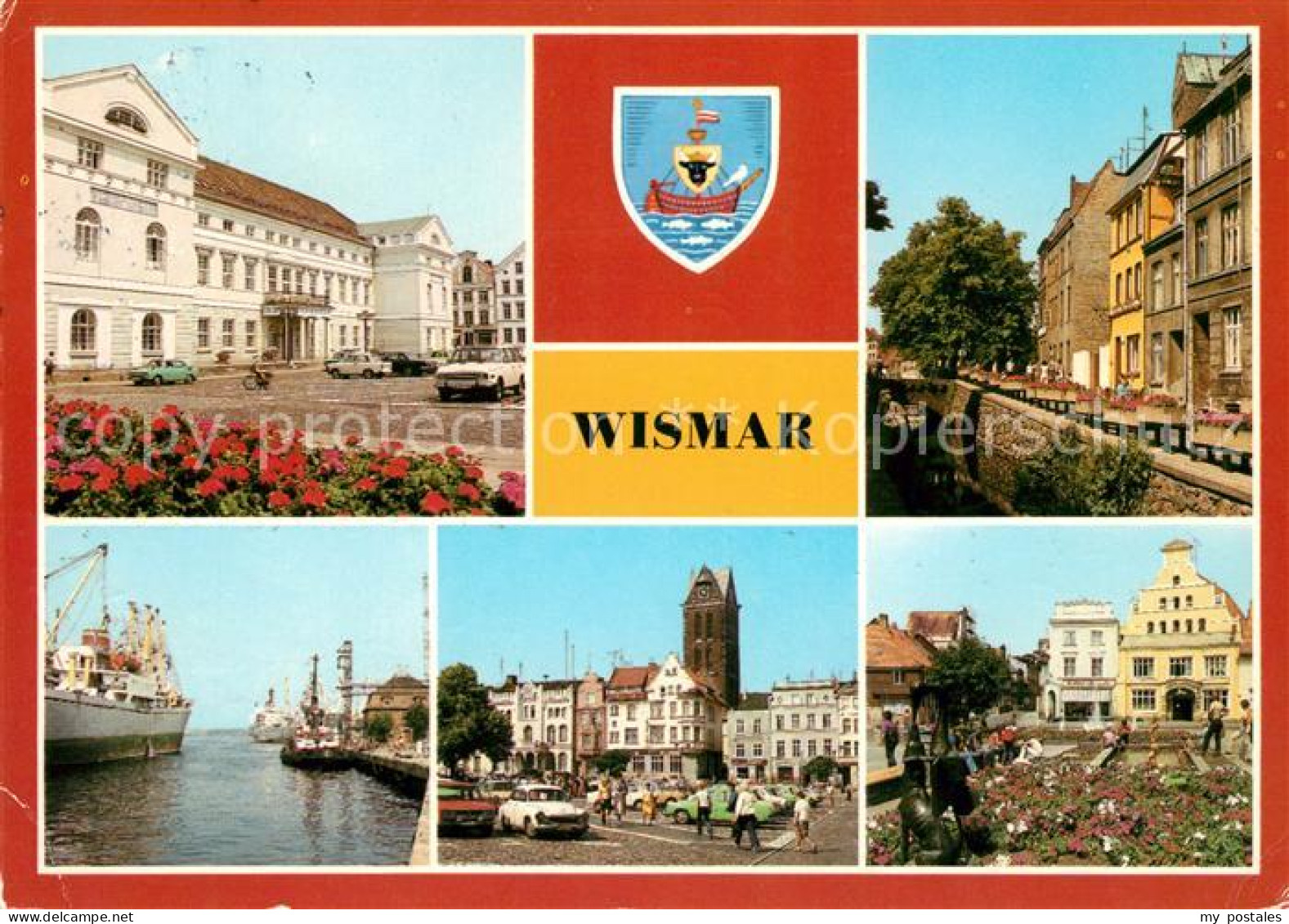 73061290 Wismar Mecklenburg Rathaus Muehlengrube Hafen Markt Marienkirche Loewen - Wismar