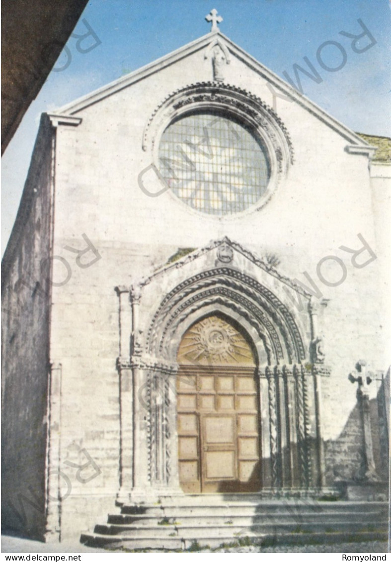 CARTOLINA  B23 AGNONE M.800,ISERNIA,MOLISE-CHIESA DI S.EMIDIO (sec.XIII)-FACCIATA-MEMORIA,BELLA ITALIA,VIAGGIATA 1968 - Isernia