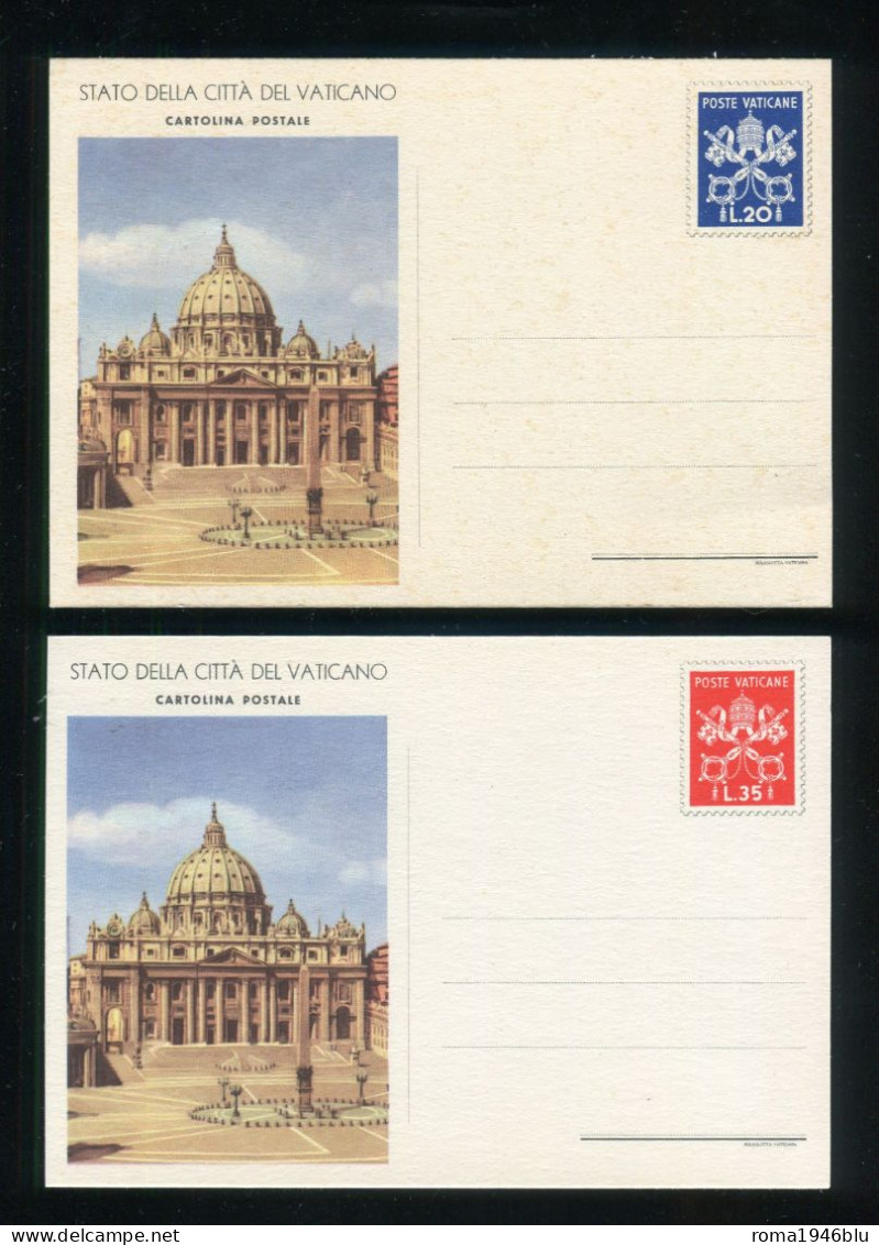 VATICANO STATO DELLA CITTA' DEL VATICANO 2 CARTOLINE POSTALI L. 20  L.35 NON VIAGGIATE - Interi Postali