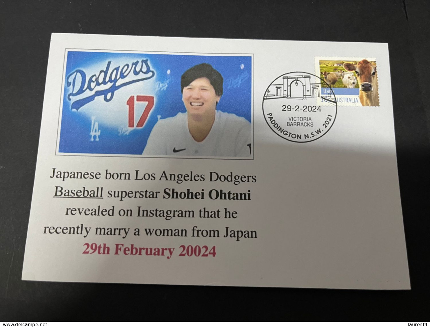 2-3-2024 (1 Y 43) Japanese Born Los Angeles Dodgers Baseball Superstar Shohei Ohtany Recently Marry Women Rom Japan - Baseball