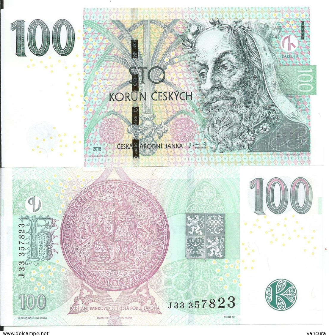 Czech Republic 100 Kc Banknote Charles IV. Karl IV - Repubblica Ceca