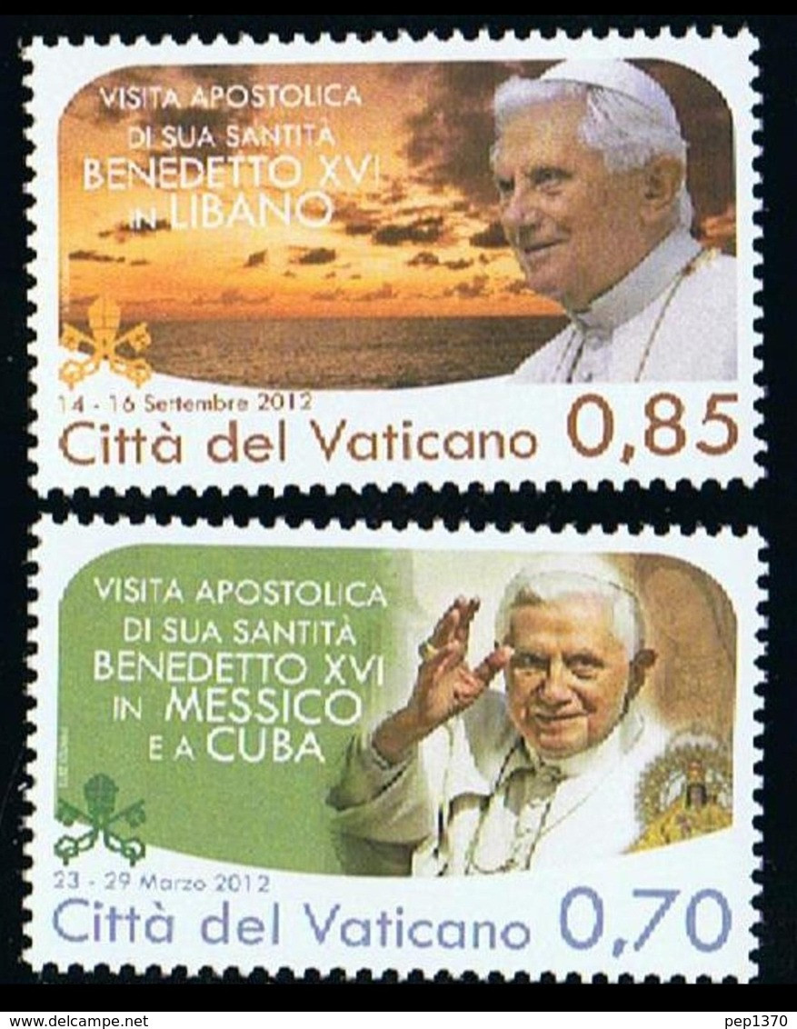 VATICANO 2013 - VIAJES DEL PAPA - SERIE DE 2 SELLOS - Unused Stamps