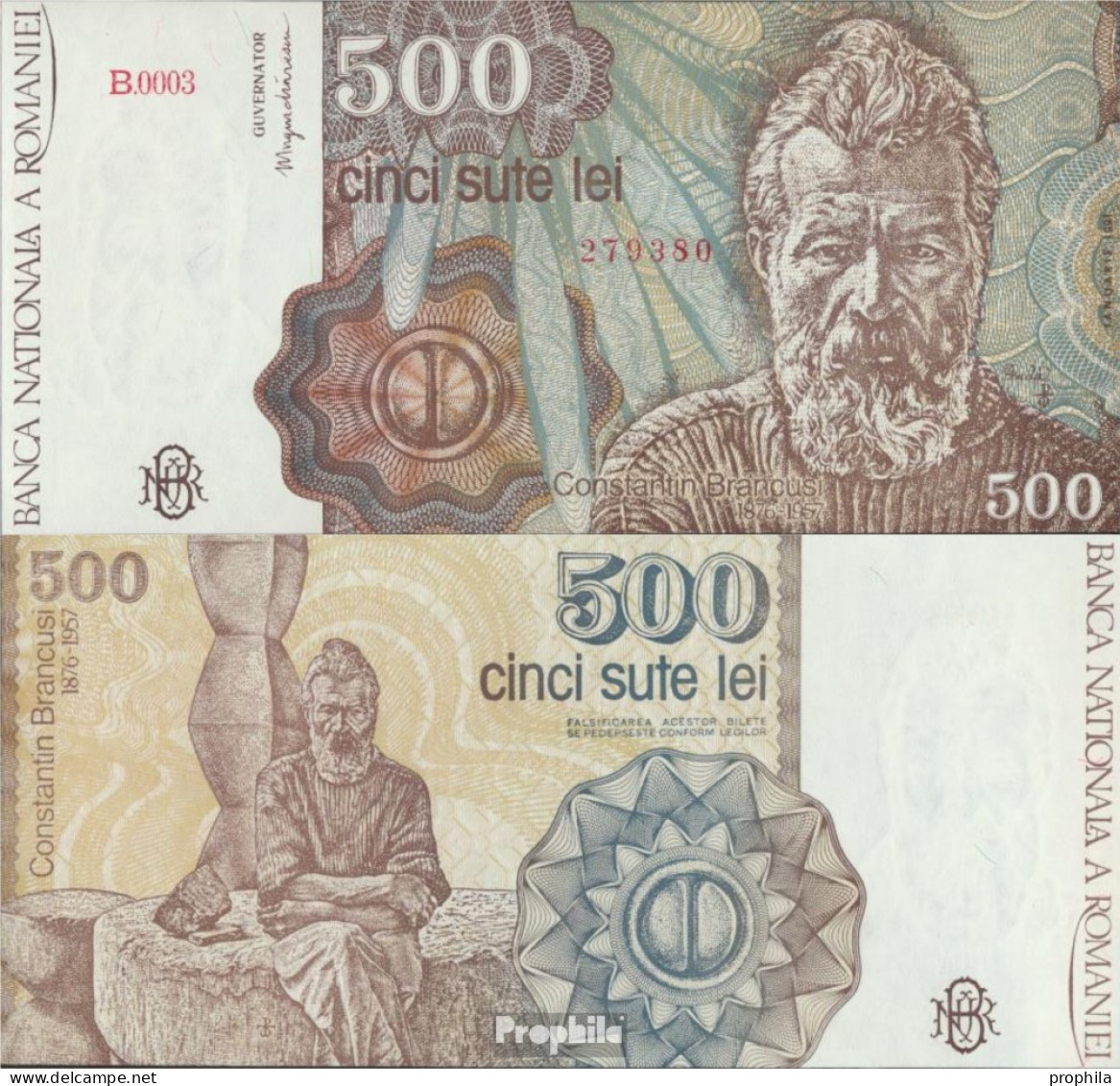 Rumänien Pick-Nr: 98a Bankfrisch 1991 500 Lei - Romania