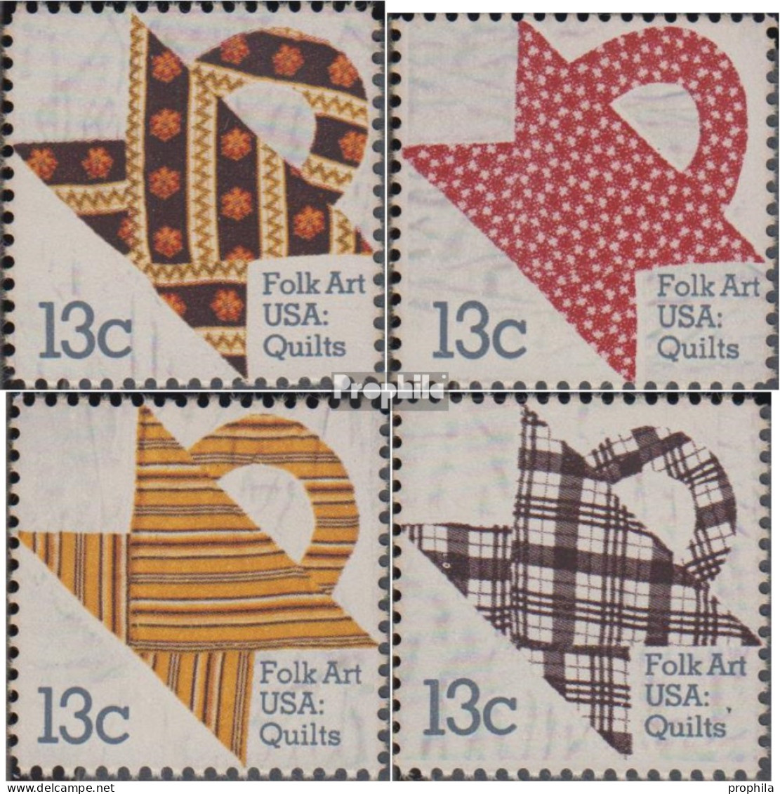 USA 1329-1332 (kompl.Ausg.) Postfrisch 1978 Amerikanische Volkskunst-Steppdecke - Unused Stamps