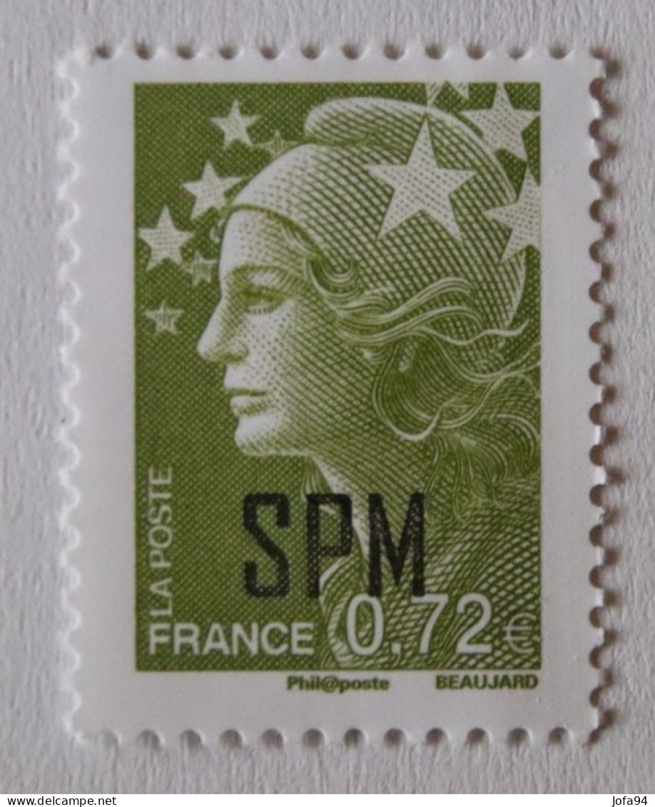 SPM 2009 Marianne De Beaujard YT 941/944   4 TP Bleu Foncé Ss Val + 0,72+0,85+0,88      Neuf - Ongebruikt