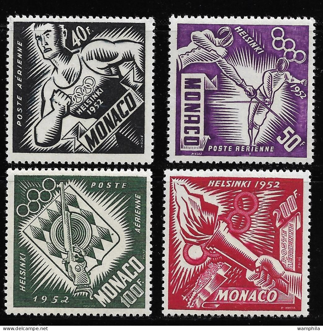Monaco P.A N°51/54** Jeux Olympiques D'Helsinki. Cote 92€. - Verano 1952: Helsinki