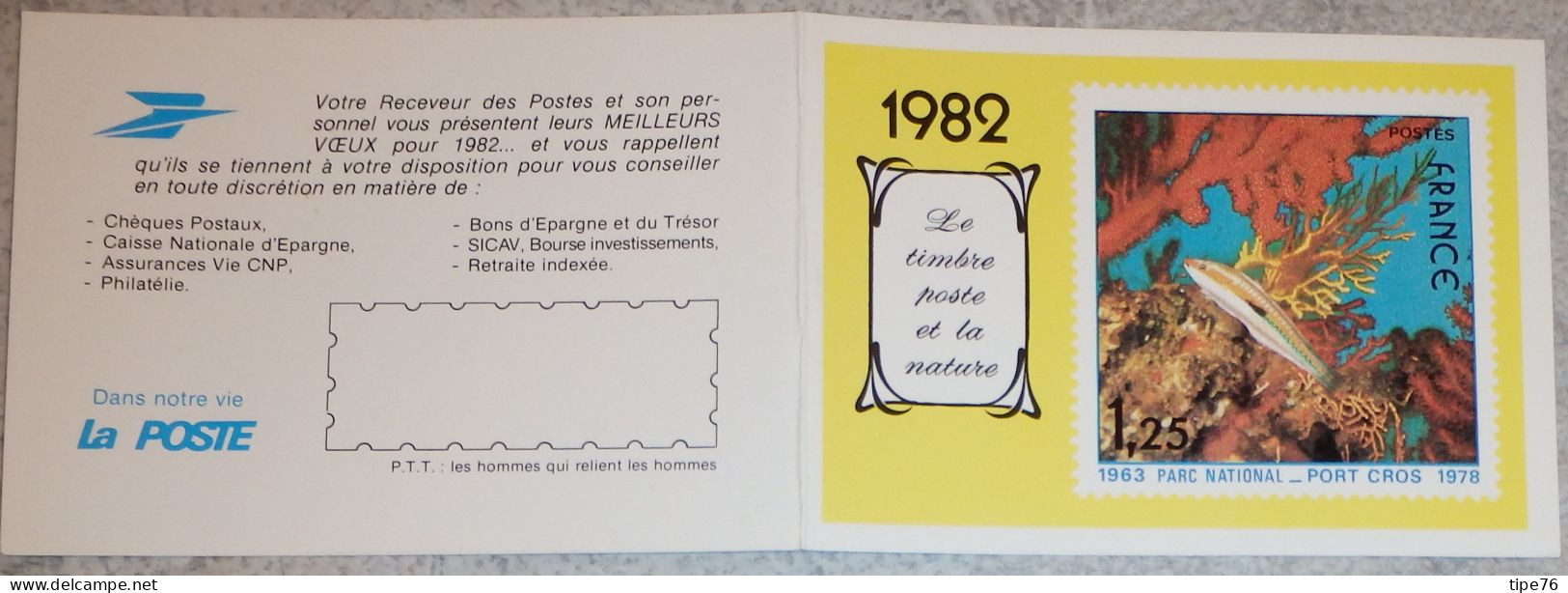 Petit Calendrier Poche  1982 La Poste P T T  Timbre Poste Parc Naturel Port Cros - Small : 1981-90