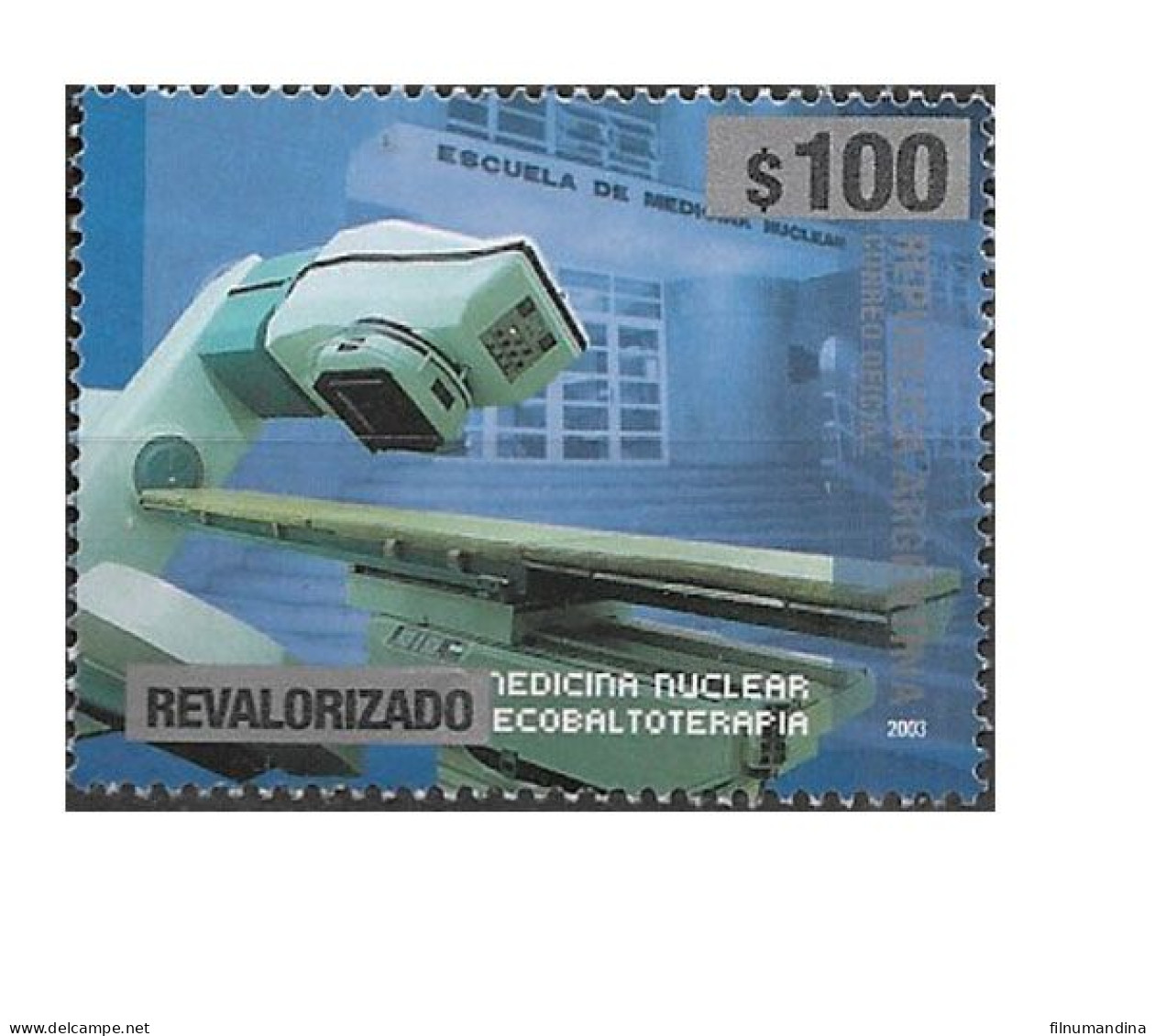 #75355  ARGENTINA 2023 NEW EMERGENCY OVERPRINTED REVALORIZADO  NUCLEAR MEDICIN 100 Ps MNH SCARCE - Nuovi