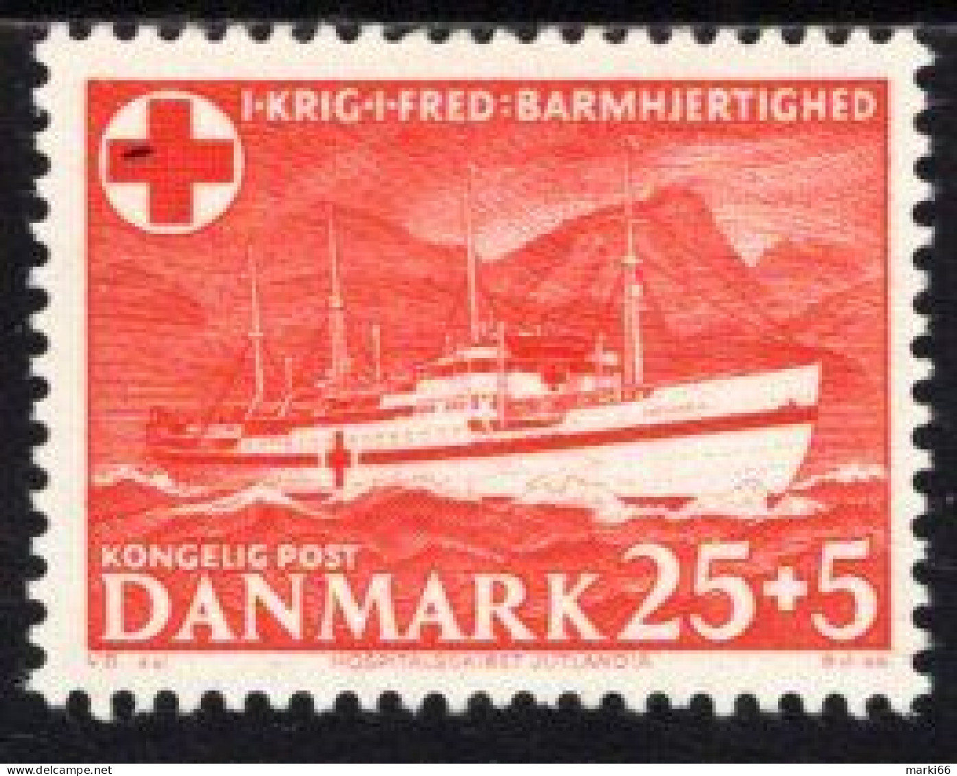 Denmark - 1951 - Red Cross - Hospital Ship "Jutlandia" - Mint Stamp - Nuevos