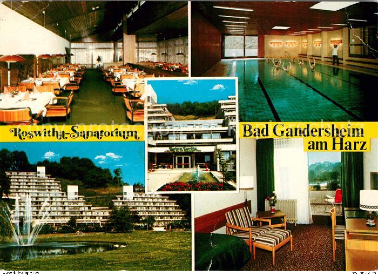 73054890 Bad Gandersheim Roswitha Sanatorium Speisesaal Hallenbad Park Gaestezim - Bad Gandersheim