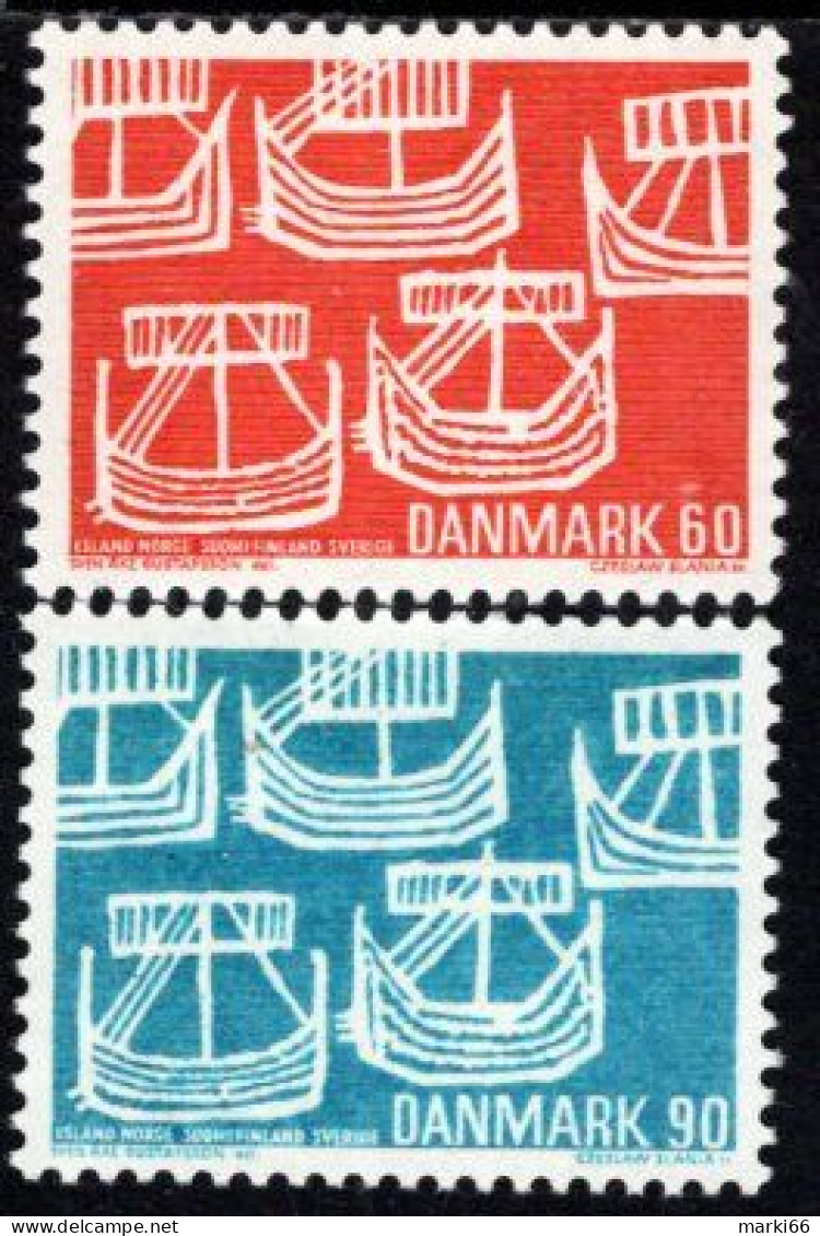 Denmark - 1969 - Viking Ship From Old Swedish Coin - Mint Stamp Set - Unused Stamps