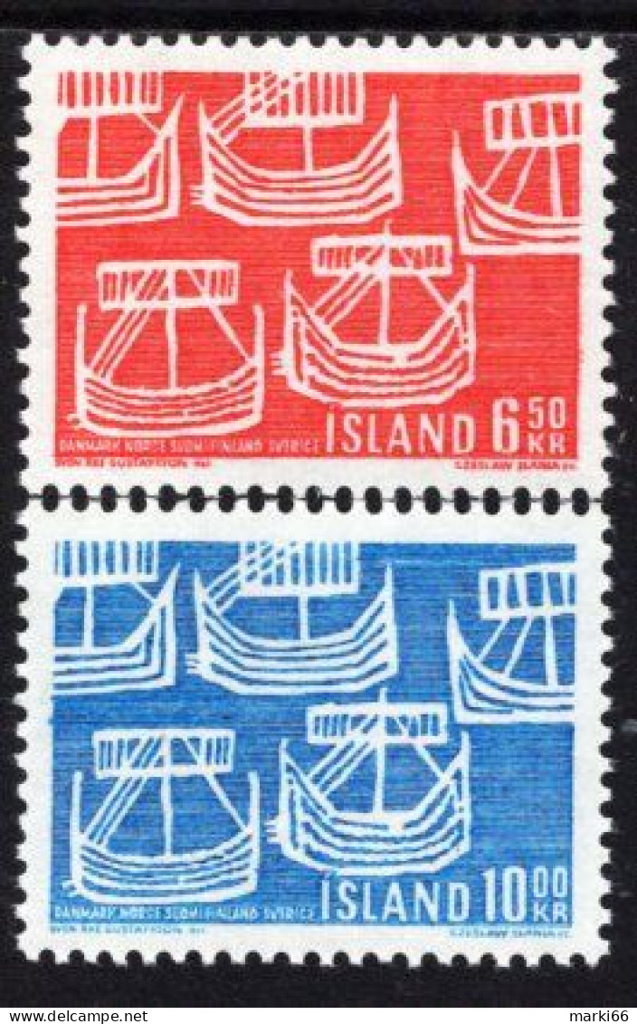 Iceland - 1969 - Viking Ship From Old Swedish Coin - Mint Stamp Set - Unused Stamps