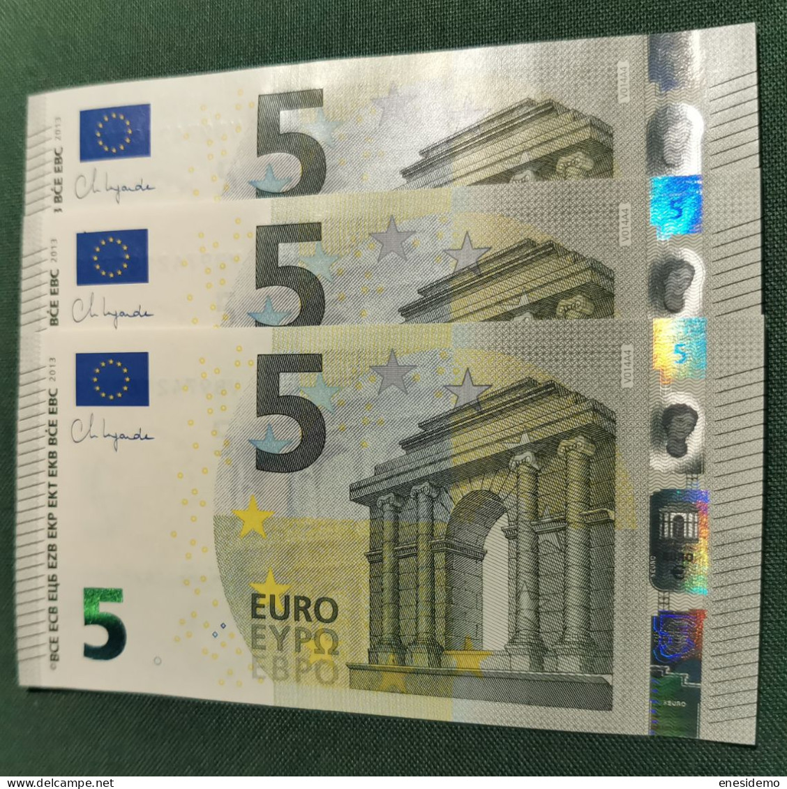 5 EURO SPAIN 2013 LAGARDE V014A4 VB CORRELATIVE TRIO SC FDS UNCIRCULATED PERFECT - 5 Euro