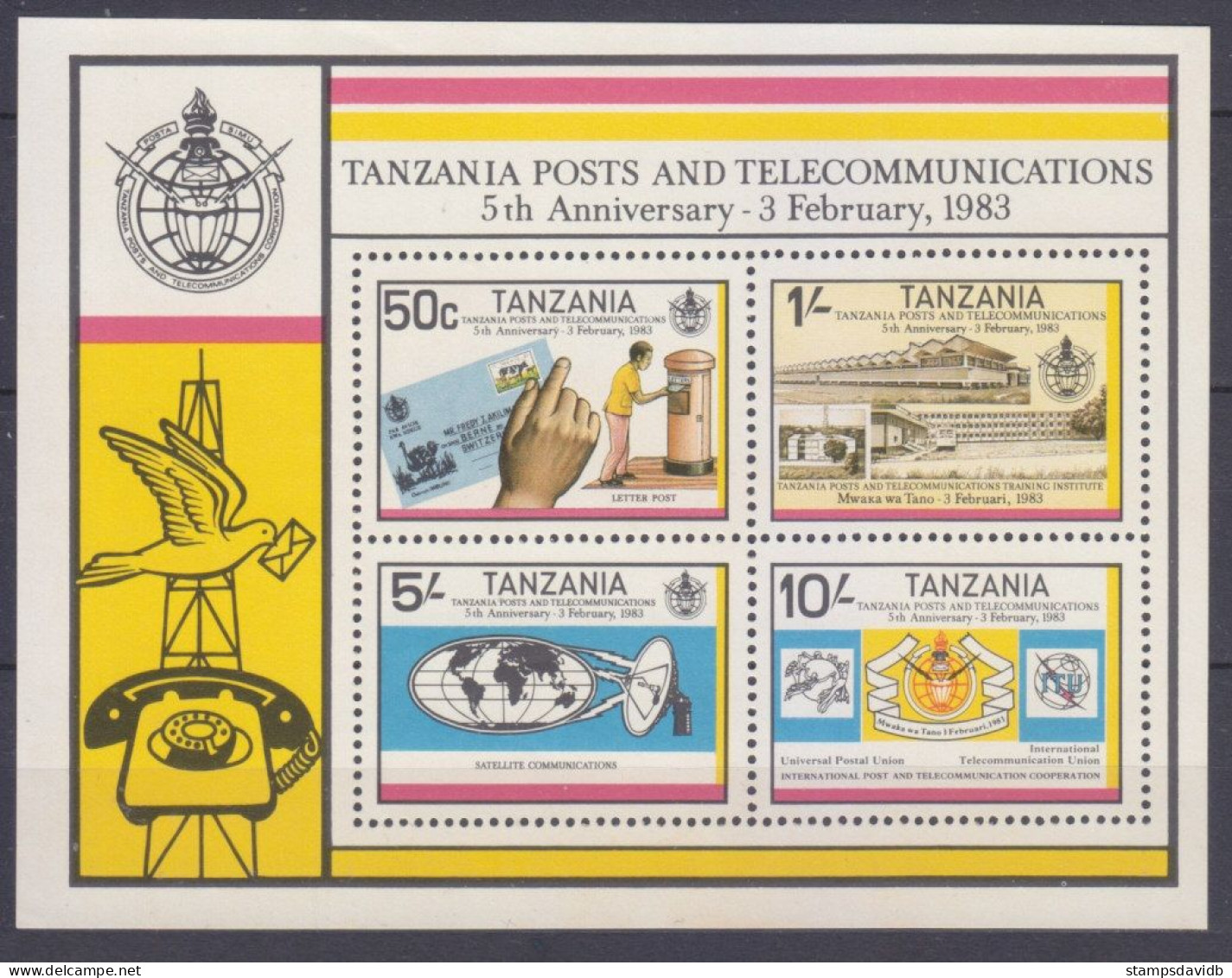 1983 Tanzania 217-220/B31 Satellite Dish / 5 Years ITU 5,50 € - UPU (Wereldpostunie)