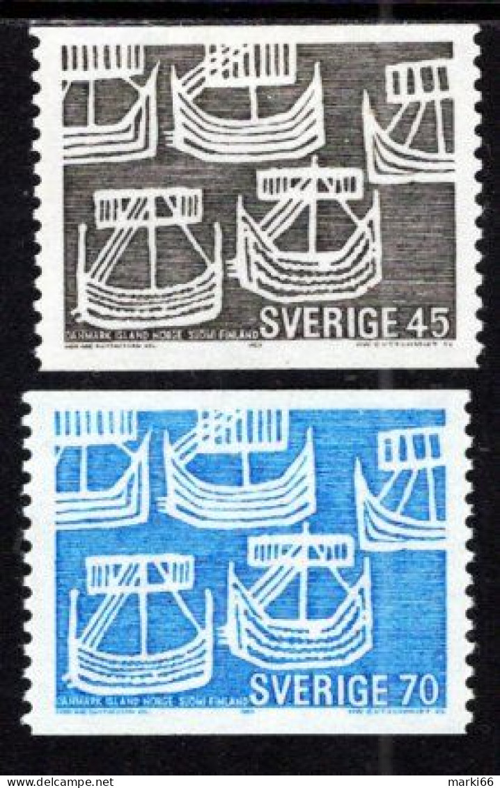 Sweden - 1969 - Viking Ship From Old Swedish Coin - Mint Stamp Set - Unused Stamps