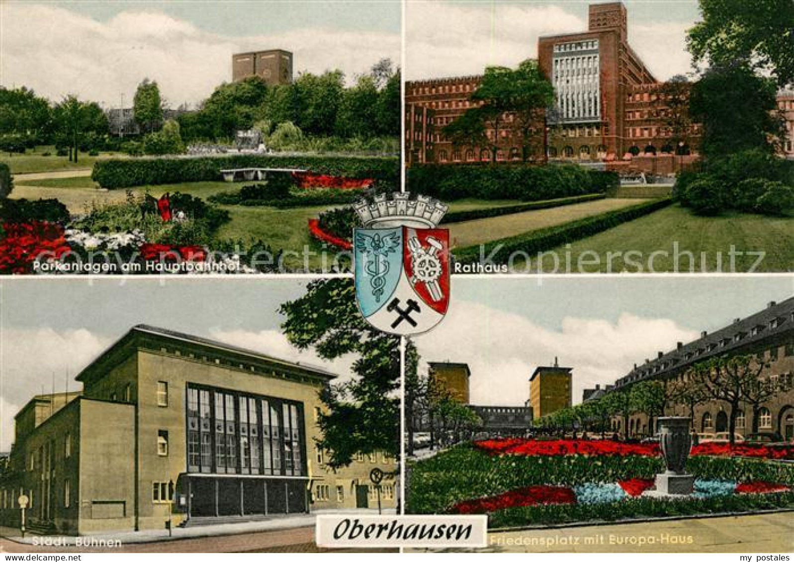 73054632 Oberhausen Rathaus Hauptbahnhof Friedensplatz Europa-Haus  Oberhausen - Oberhausen