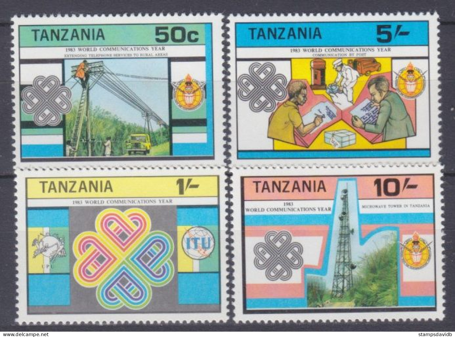 1983 Tanzania 229-232 Satellite Dish / 5 Years ITU 6,50 € - UPU (Unión Postal Universal)