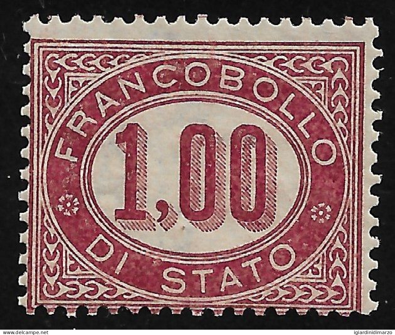 REGNO D'ITALIA- 1875 -Francobollo Per Il Servizio Di Stato- Valore Nuovo Stl Da L. 1 Lacca--in Ottime Condizioni. - Servizi