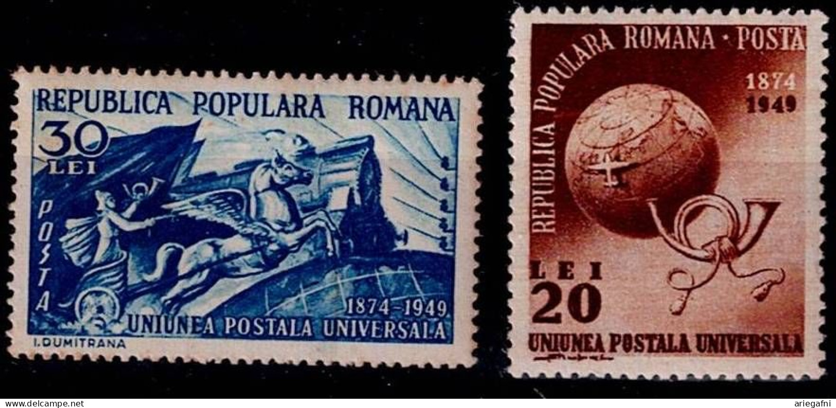 ROMANIA 1949 UPU MI No 1189-90 MNH VF!! - Neufs