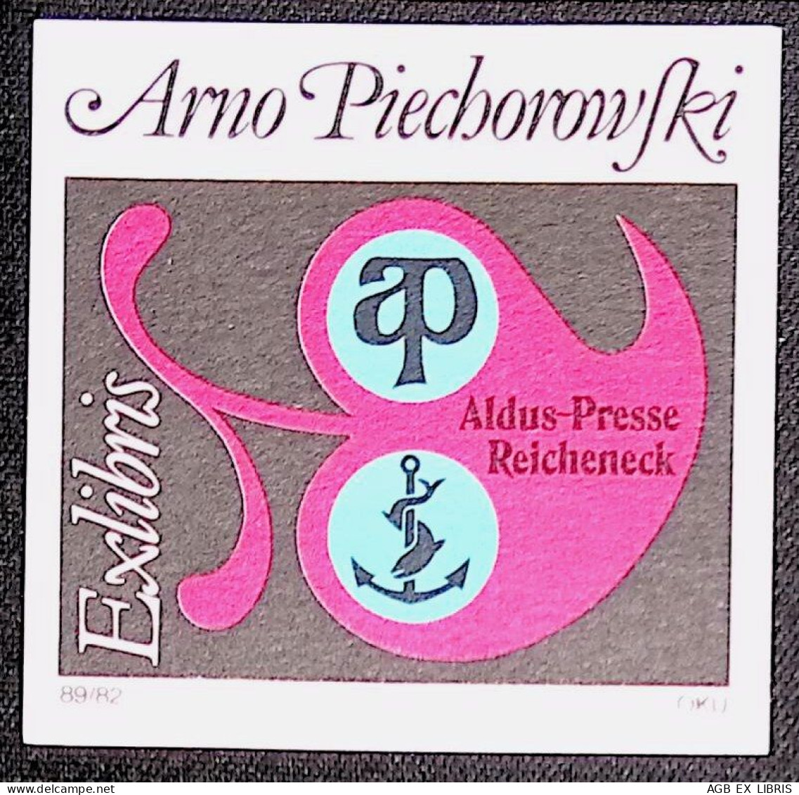 EX LIBRIS OTTO KUCHENBAUER Per ARNO PIECHOROWSKI 89/82 L27bis-F01 ALDUS-PRESSE REICHENECK - Exlibris