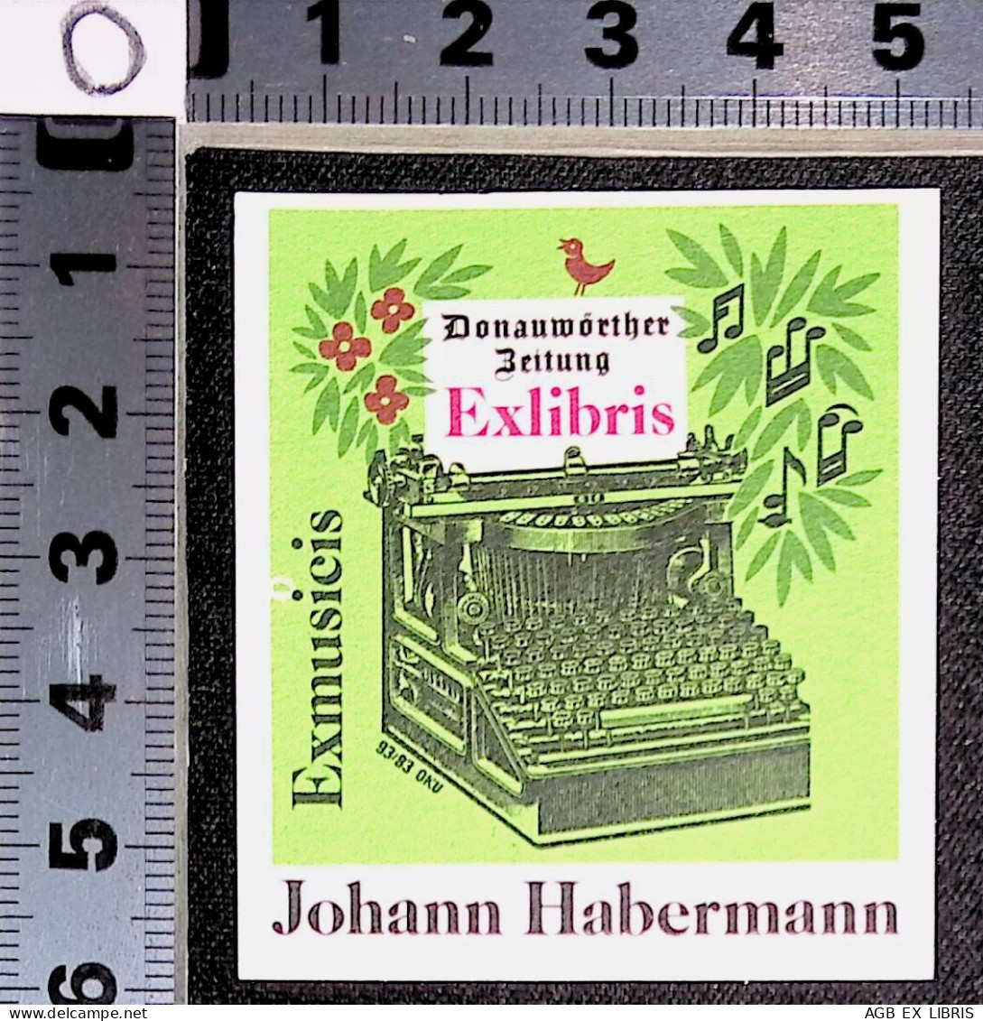 EX LIBRIS OTTO KUCHENBAUER Per JOHANN HABERMANN 93/83 L27bis-F01 DONAUWORTHER BEITUNG EX MUSICIS - Exlibris