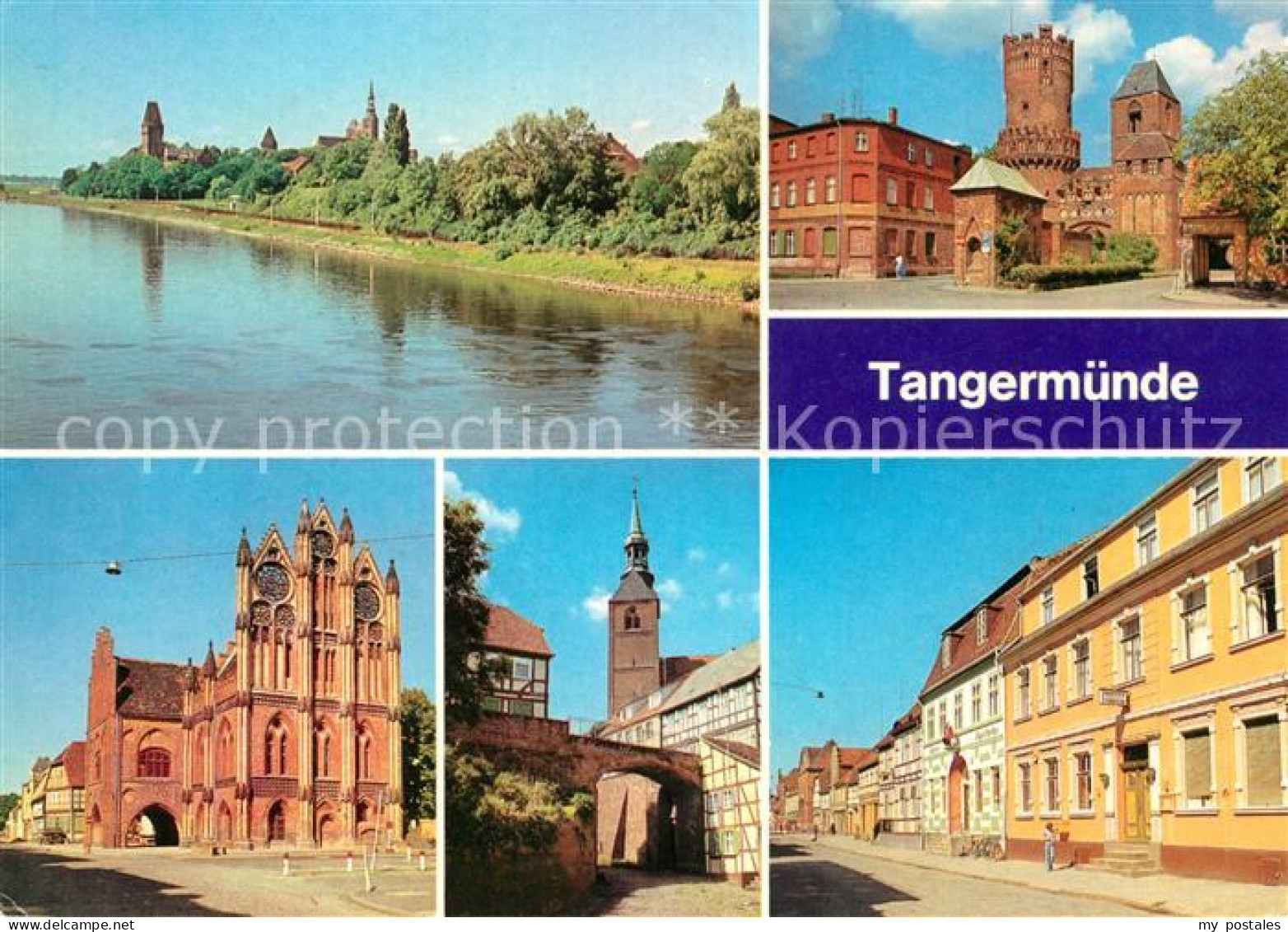 73050733 Tangermuende Neustaedter Tor Rathaus Rossfurt Leninstrasse Tangermuende - Tangermuende